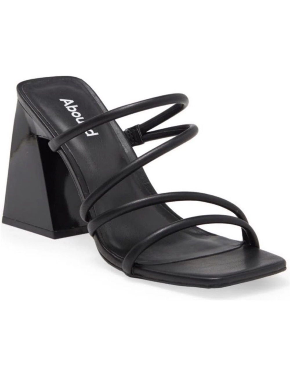 ABOUND Austyn Square Toe Strappy Black Sandal Sculptural Heel Size 10 NWOT - Picture 2 of 9